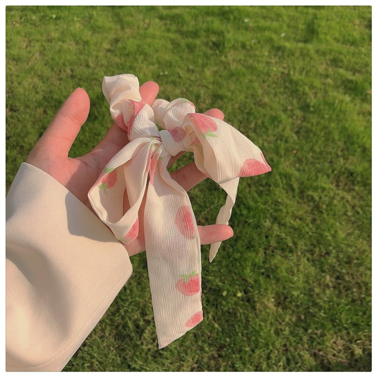 Peachy ribbon scrunchie
