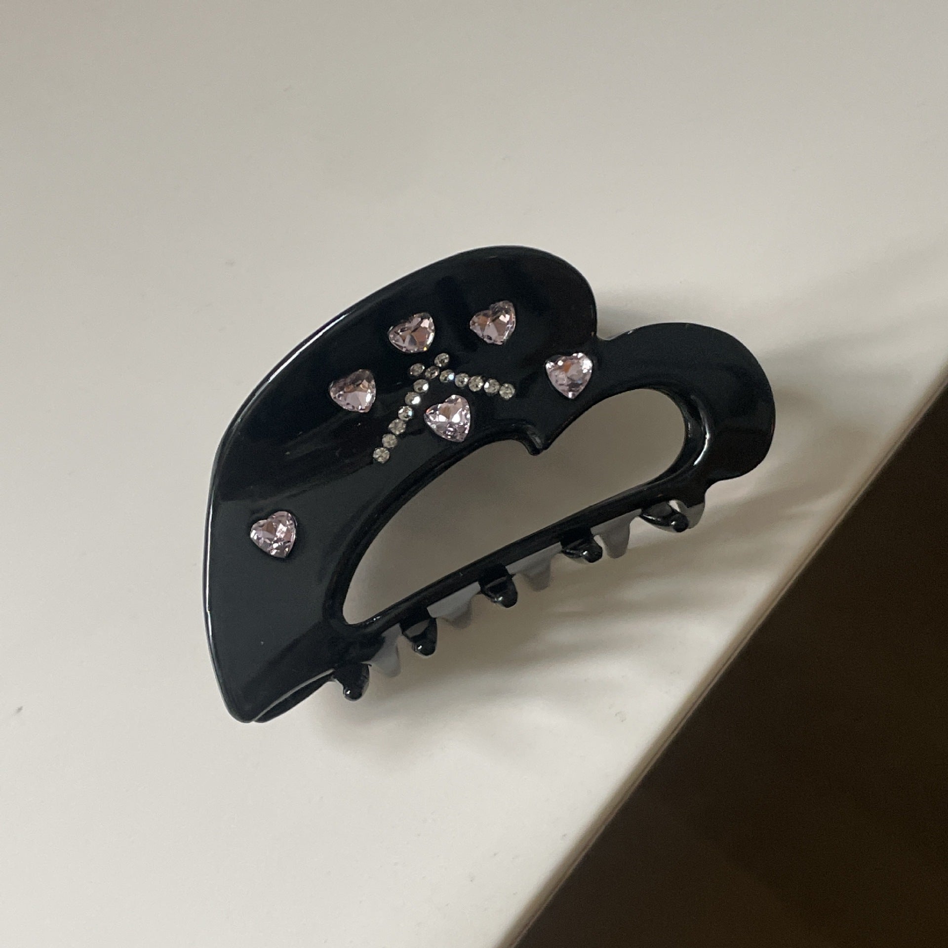 Heart Diamante Claw Clip