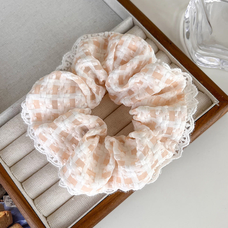 Checkered Lace Scrunchies