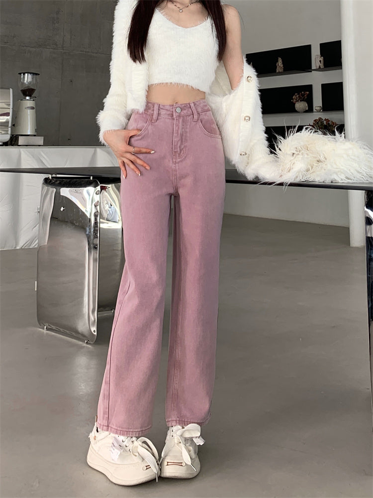 Pink Slim Denim Pants