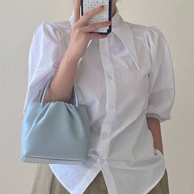 Gita Solid Color Ruffled Bag