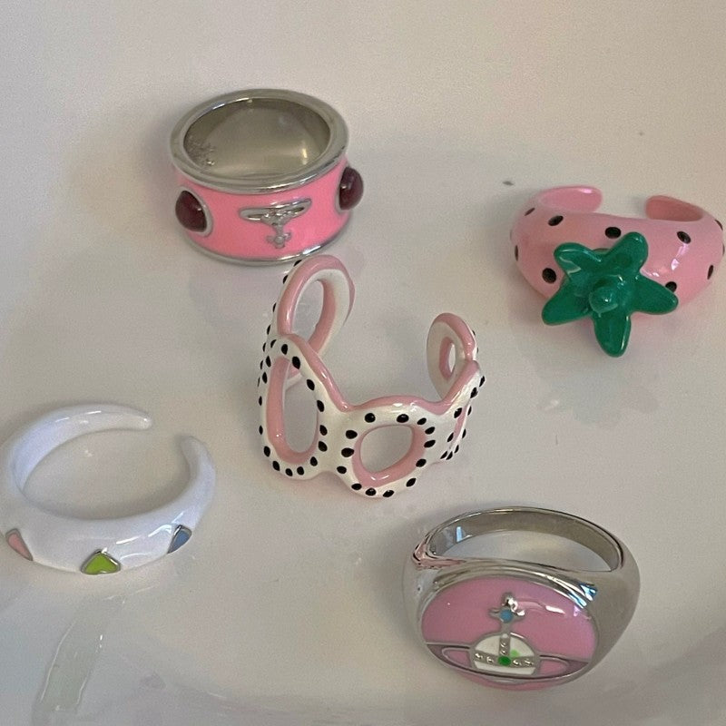 Strawberry Planet Clay Ring
