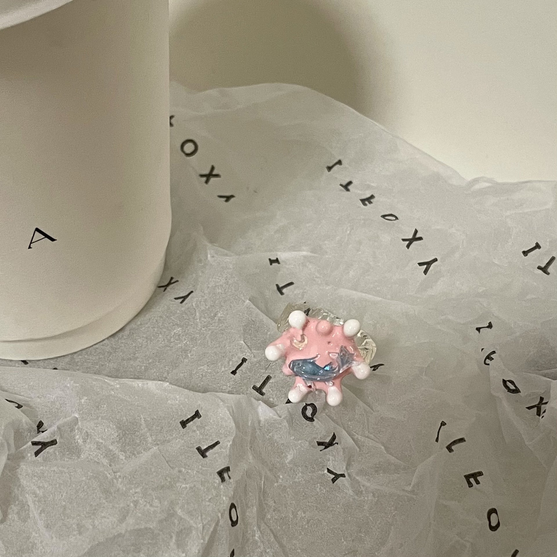Strawberry Milkshake Clay Ring