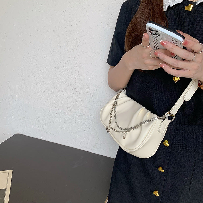 Y2K Heart Chain Ruffled Bag