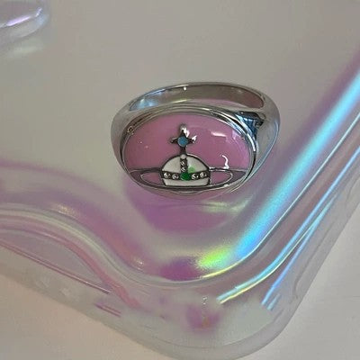 Strawberry Planet Clay Ring
