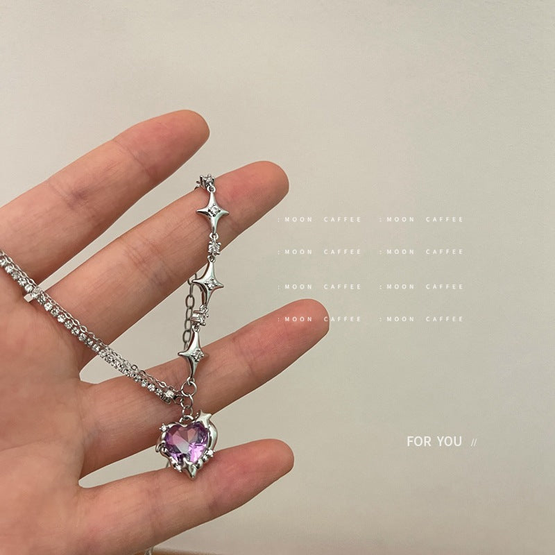Purple Rhinestone Necklace