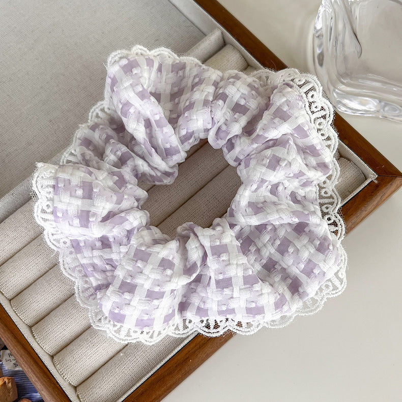 Checkered Lace Scrunchies