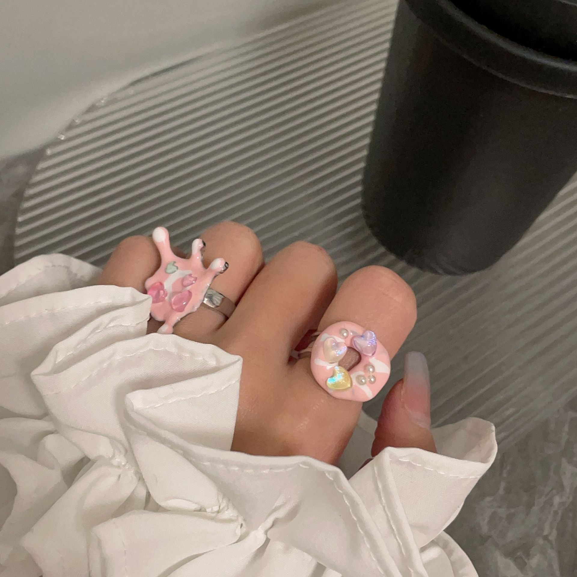 Strawberry Milkshake Clay Ring